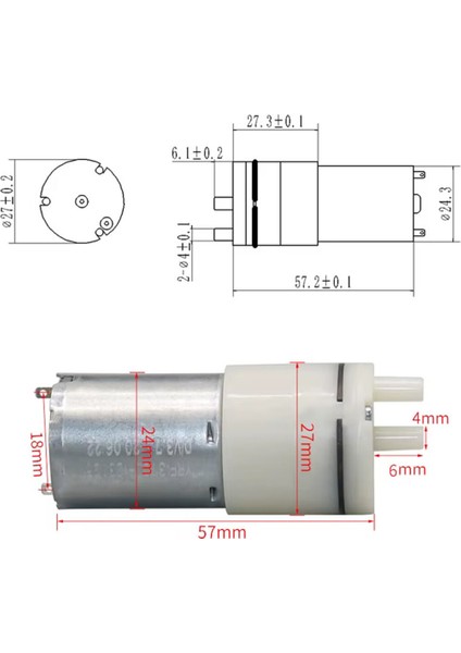 3V Mini Hava Pompası 60KPA 2.4l/dakika Akvaryum Medikal Basınç Gaz Tank Oksijen Motor Havalandırma indirimleri