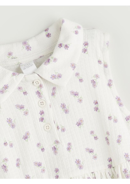 Yeni Sezon Bisiklet Yaka Çiçekli Kız Çocuk Elbise fiyatları