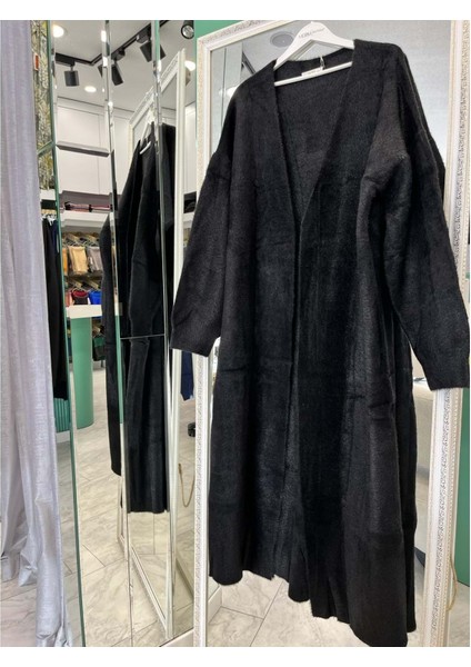 Adn Angora Hırka - Siyah - Standart (42-46 Beden Uyumlu)