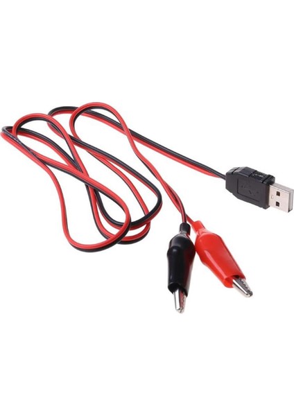 USB Krokodil Çevirici Kablo - 5V Kaynak Test Kablosu 60CM Max 2A fırsatları