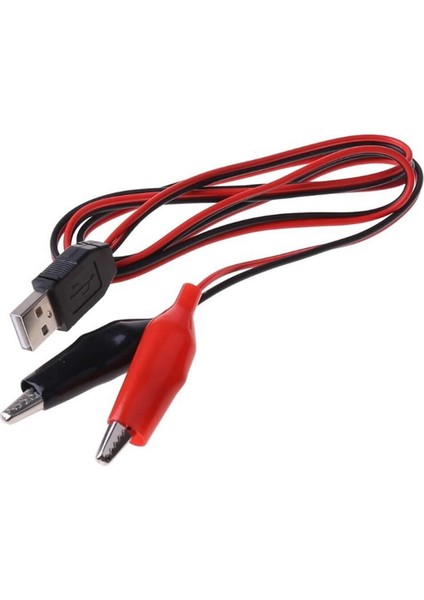 USB Krokodil Çevirici Kablo - 5V Kaynak Test Kablosu 60CM Max 2A