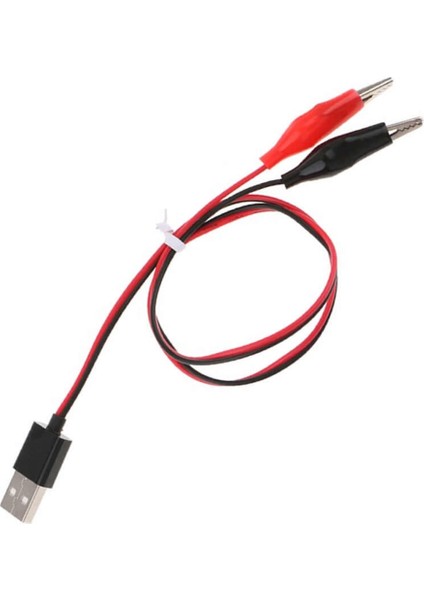 USB Krokodil Çevirici Kablo - 5V Kaynak Test Kablosu 60CM Max 2A