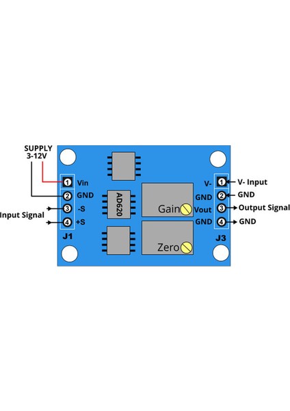 AD620 Micro Voltaj Sinyal Kuvvetlenirici Modül Dc 12V Mikro Küçük Gerilim Ölçme Kartı Enstrümantasyo indirimleri