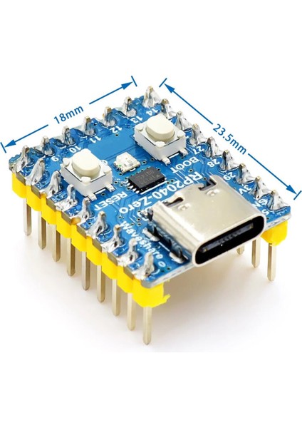 Raspberry Pi Zero RP2040 Dual Core 133MHZ 2mb Modül Arm Cortex-M0+ 264KB Type C Mini Bilgisayar