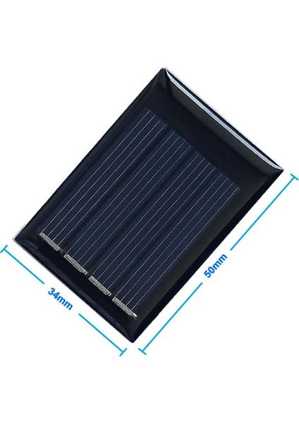 Güneş Pili 2V 50MA 34X50MM Solar Fotovoltaik Hücre Elektrik Üretici Panel Modül Pil Akü Batarya