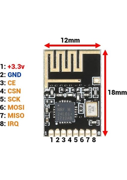 Mini Smd NRF24L01 2.4ghz Rf Haberleşme Modülü Kablosuz Tranceiver