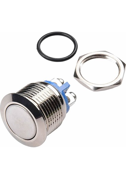 16MM Metal Panel Montaj Düz Kafa Push Buton No Dc 6A 12V Ac 3A 250V IP67 Su Geçirmez