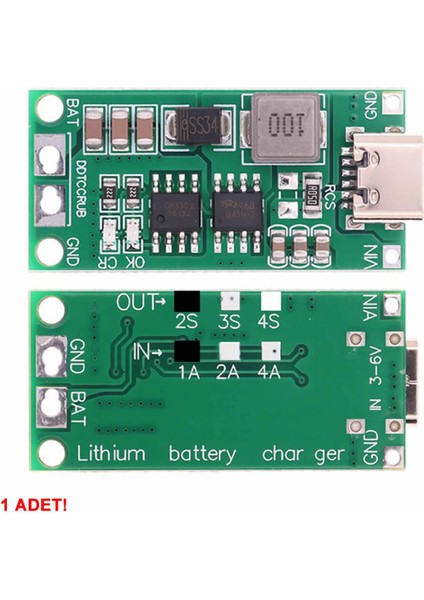 2s 8.4V 1A Lityum Pil Şarj Modülü Type C 18650 Li-Ion Batarya Step-Up Boost Pda Mp3 Mp4
