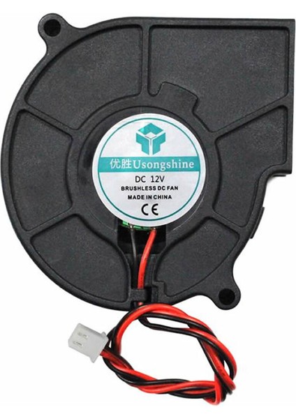 5015 12V Dc Salyangoz Fan 2 Pin 3D Yazıcı Soğutma Fanı Santirfüj Havalandırma Klima Türbin Kuluçka