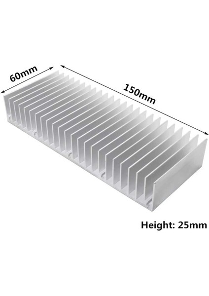 15CM x 6cm x 2.5cm Alüminyum Metal Soğutucu Blok Radyatör Amfi LED Entegre Transistor VGA Ram Memory