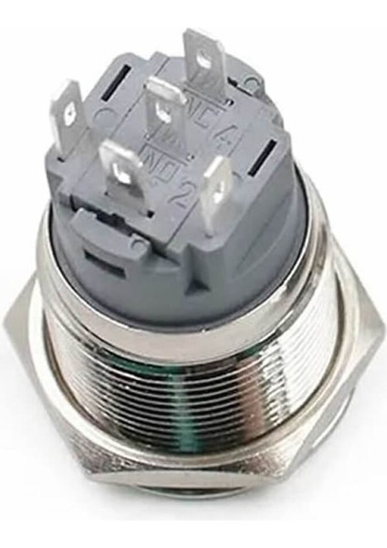 16MM Metal Buton Kırmızı Power Sembol LED Işıklı Panel Montaj Düz Kafa Kilitlemeli Dc 6A 12V IP67