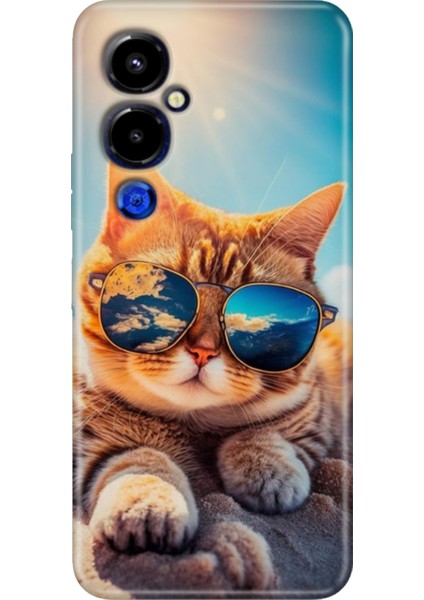 Tecno Pova 4 Pro Kılıf Renkli Temalı Pova 4 Pro Silikon Cat