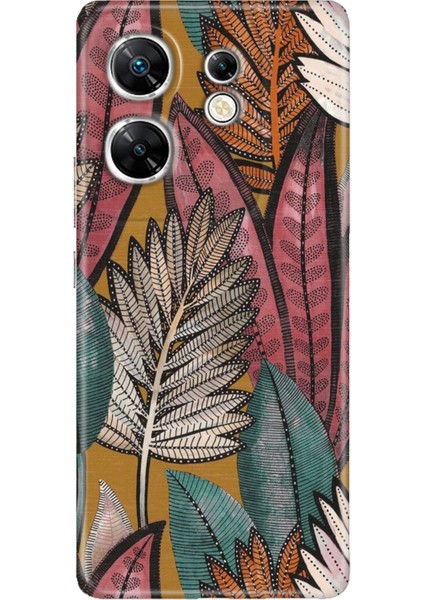 Infınıx Zero 30 4g Kılıf Hd Desenli Esnek Silikon Yapraklar