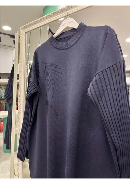 Adn Palmiye Merserize Tunik - Lacivert - 2 fiyatları