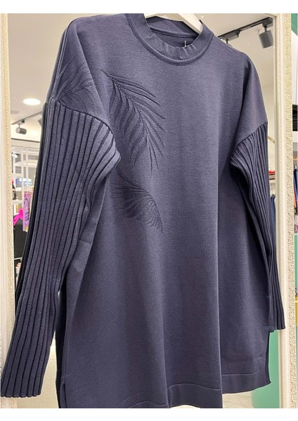 Adn Palmiye Merserize Tunik - Lacivert - 2 modelleri