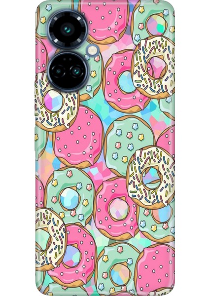 Tecno Camon 19 Pro Kılıf Renkli Temalı (CI8N) Uyumlu Silikon Donut