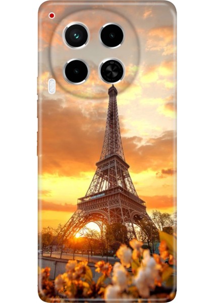Tecno Camon 30 Kılıf (Cl6) Uyumlu Silikon Desenli Kapak Eyfel