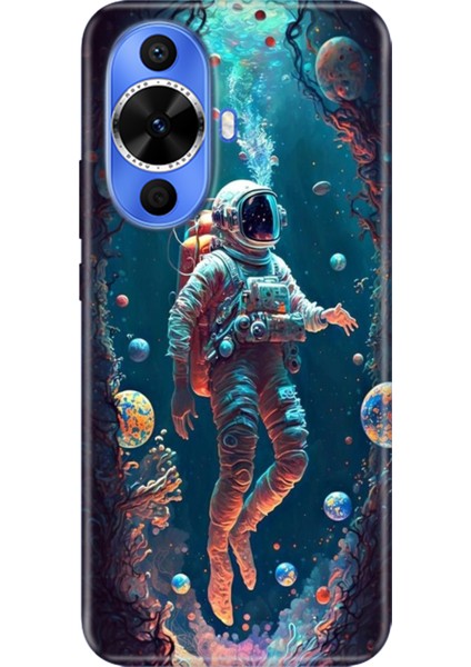 Huawei Nova 12S Kılıf Desenli Kapak Renkli Tpu Uv Astronot