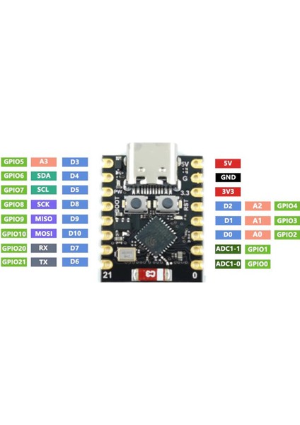 ESP32 C3 Super Mini Geliştirme Kartı Wifi Bluetooth Type-C USB 160MHZ 4mb Flash 400KB Psram
