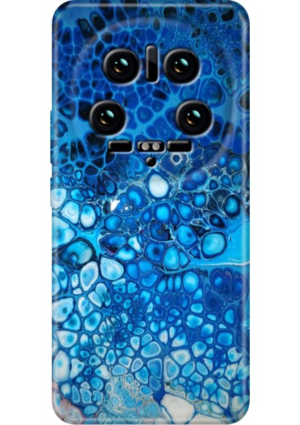 Xiaomi Mi 14 Ultra Kılıf Renkli Rubber Desen Silikon Derin Mavi