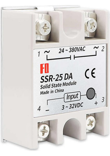 SSR-25DA Ssr Röle Ac Çıkış Dc Tetik 25A Ac 24-380V Tek Fazlı Solid State Röle Elektronik Anahtar