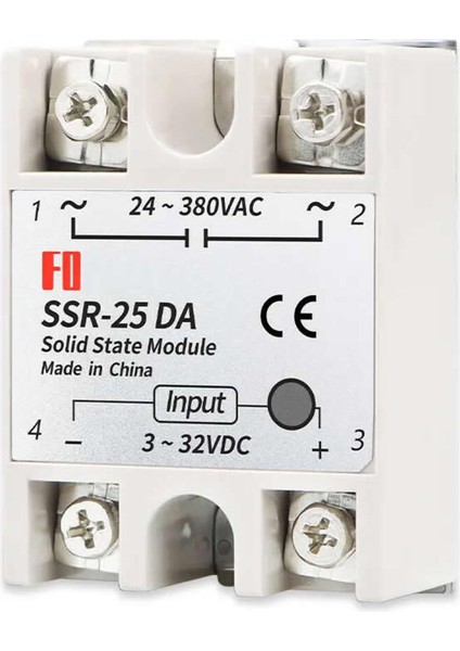 SSR-25DA Ssr Röle Ac Çıkış Dc Tetik 25A Ac 24-380V Tek Fazlı Solid State Röle Elektronik Anahtar
