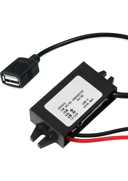 12V / 24V To Usb-A 5V 3A Modül F35J5V3A 30CM Type A USB Kablolu Su Geçirmez Şarj Telefon