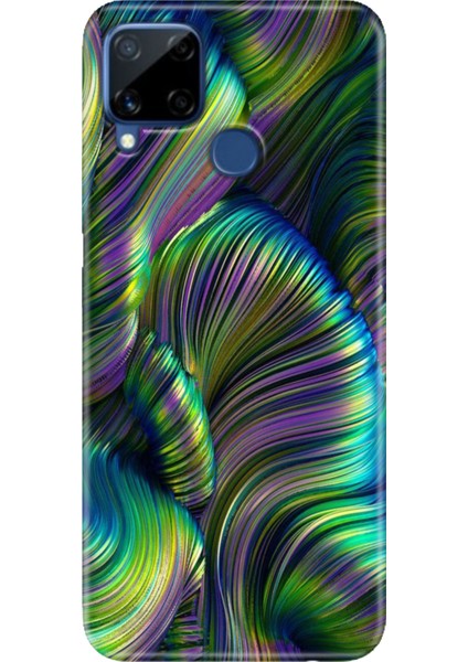 Realme C15 Kılıf Desenli Silikon Renkli Tpu Uv Holographic