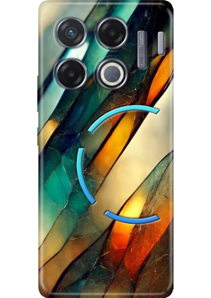 Infinix Gt 20 Pro Kılıf Renkli Esnek Silikon Flora Mermer