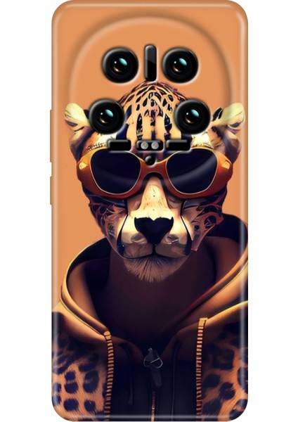 Xiaomi Mi 14 Ultra Kılıf Renkli Rubber Desen Silikon Tiger