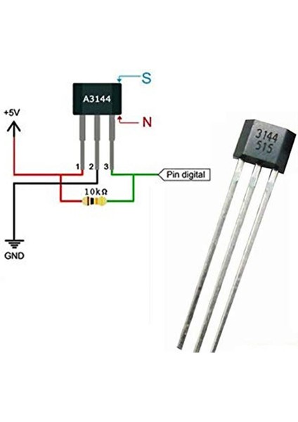 3144 Dijital Manyetik Alan Algılama Sensörü Mıknatıs Açı Motor Kontrol A3144 A3144E OH3144 Y3144