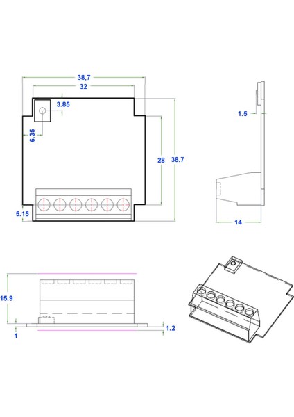 Elektronik Proje Kutusu 43X43X20MM Beyaz Elektronik Devre Prototip Wifi Iot Ble Akıllı Ev Uyumlu modelleri