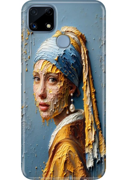 Realme C25 Kılıf Desenli Silikon Renkli Phone Case Inciküpeli