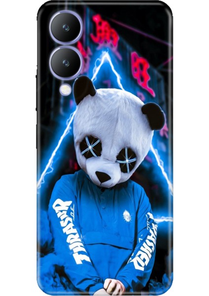 Vivo Y17S Kılıf Desenli Kapak Renkli Silikon Cvr Cool Panda
