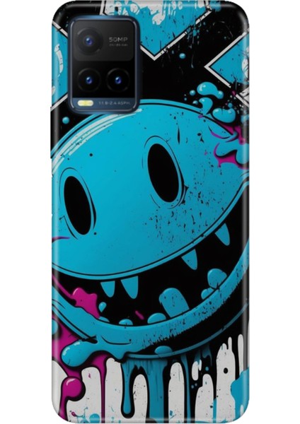 Vivo Y21S Uyumlu Kapak Kılıf Desenli Kapak Renkli Tpu Uv Vintage Wall