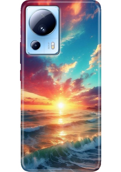 Xiaomi Mi 13 Lite Kılıf Desenli Mi 13 Lite Design Silikon Okyanus