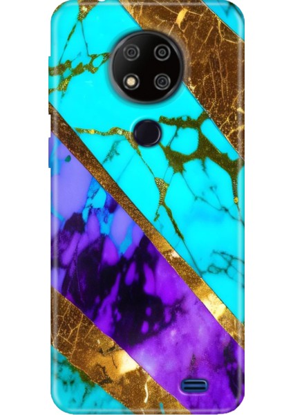 Reeder P13 Blue Max 2020 Kılıf Desenli Kapak Silikon Cover Nezih Mermer