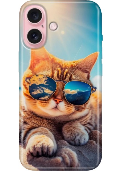 iPhone 16 Kılıf Silikon Desenli Kalıplı Case Cat
