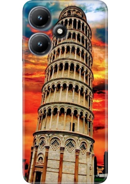 Infinix Hot 30 Kılıf Baskılı Esnek Silikon Kapak Pizza Kulesi