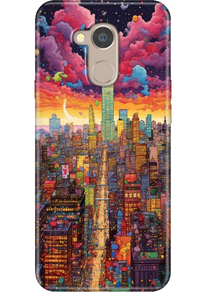 General Mobile Gm 8 Uyumlu Kılıf Desenli Silikon Renkli Tpu Uv Retro Newyork