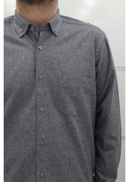 Fistan Store Erkek Düz Klasik Kesim Rahat Kalıp Tek Cepli Kışlık Kaşmir Gömlek fiyatları