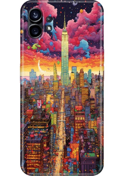 Nothing Phone 2 Kılıf Desenli Tpu Kapak Silikon Retro Newyork