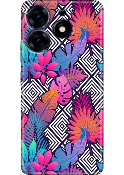 Tecno Spark 10 Pro Kılıf Renkli Temalı Tarz Silikon Botanik
