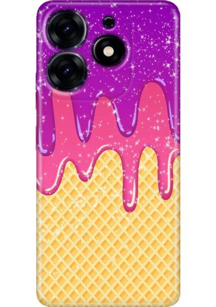 Tecno Spark 20 - 20C Kılıf Renkli Temalı Tarz Silikon Krema