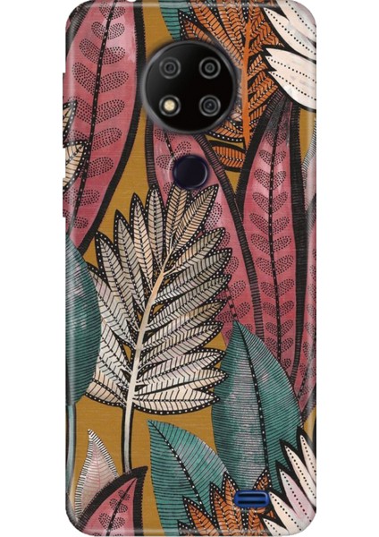 Reeder P13 Blue Max 2020 Kılıf Desenli Kapak Silikon Cover Yapraklar