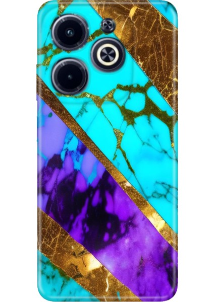 Infinix Hot 40 / Infinix Hot 40 Pro Kılıf Renkli Silikon Nezih Mermer