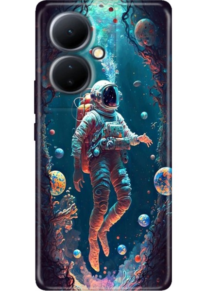 Vivo V29 Lite 5g Kılıf Desenli Silikon Kampanyalı Kapak Astronot