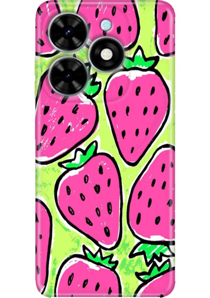 Tecno Spark Go 2024 Kılıf Baskılı Esnek Silikon Kapak Çilek