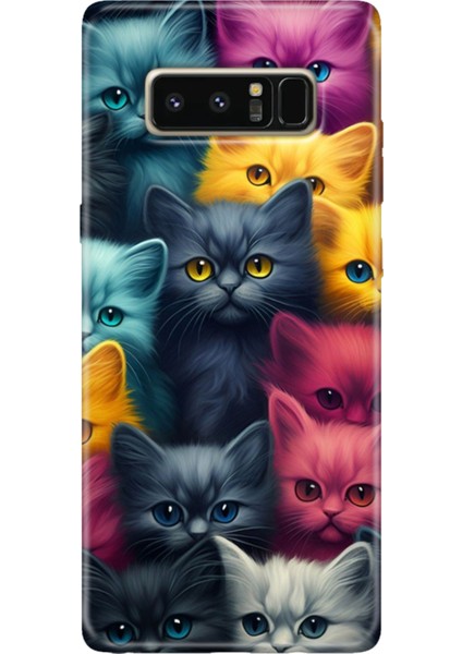 Samsung Galaxy Note 8 Kılıf Renkli Temalı Note8 Silikon Kedi Ordusu