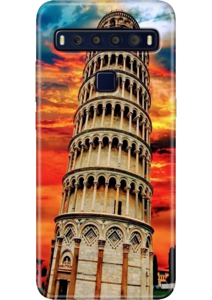 Tcl 10L Kılıf Baskılı 6.53" Silikon Renkli Resimli Arka Kapak Pizza Kulesi